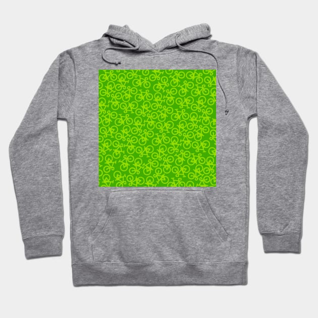 Bikes Green Pattern Hoodie by XOOXOO